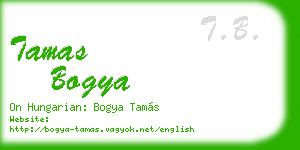 tamas bogya business card